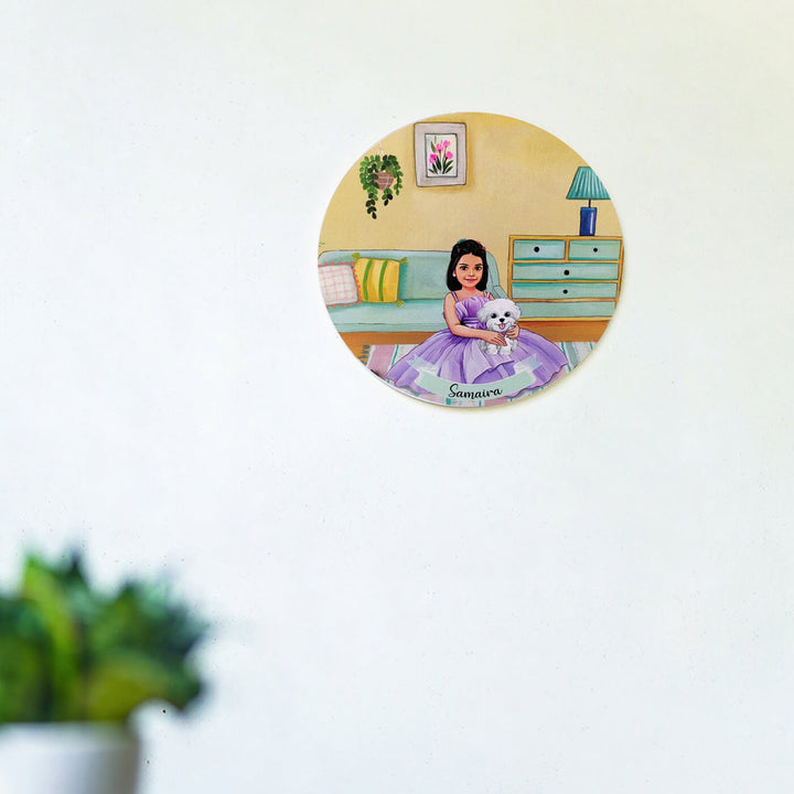 Photo Caricature Nameplate With Stand For Kids 7 - Mounted on Wall with Name Personalization