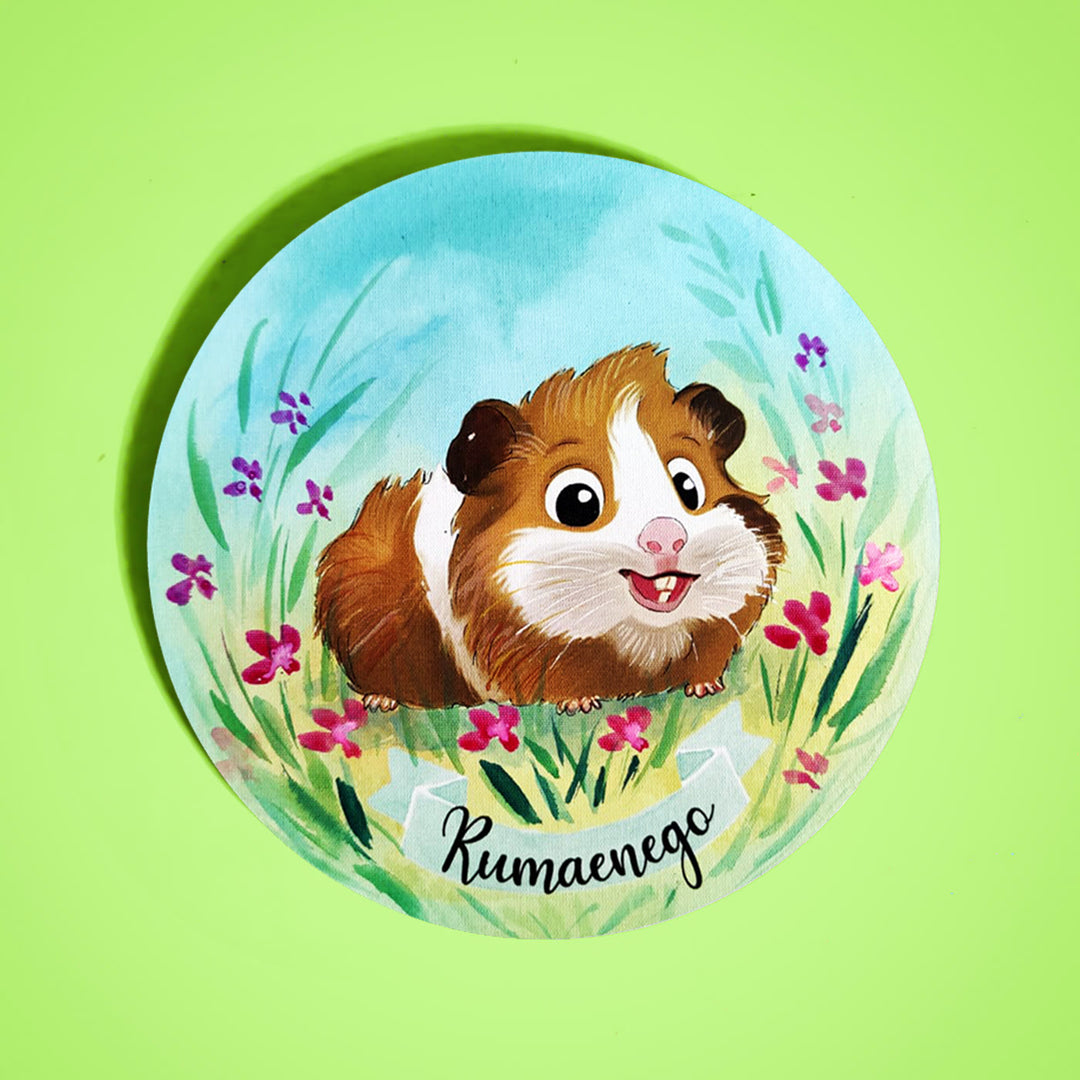 Photo Caricature Nameplate With Stand For Pets 2 - Top-down View on Green Background