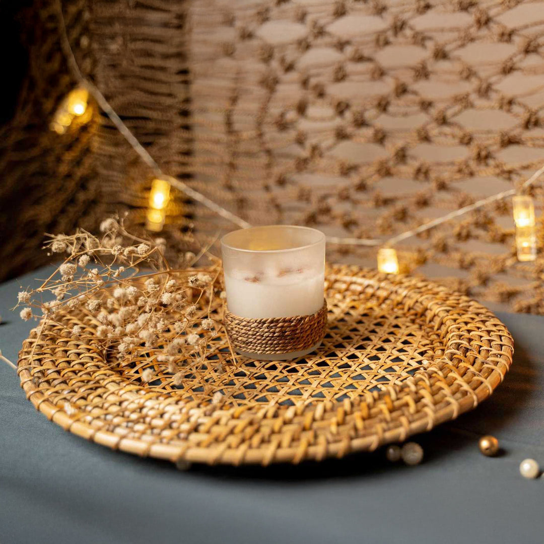 Handmade Rattan Webbed Cane Table Mat