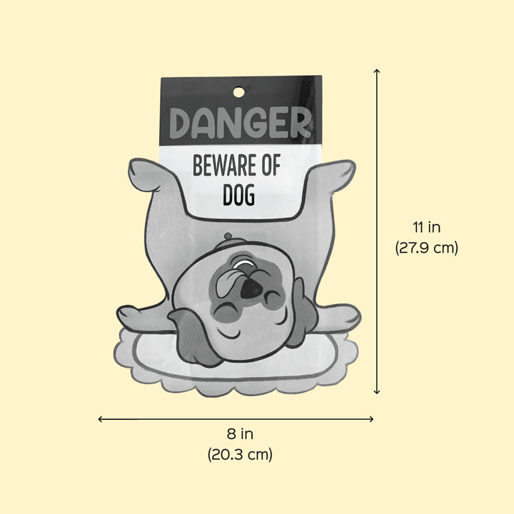 Printed Cute "Danger Beware Of The Dog" MDF Wood Wall Decor