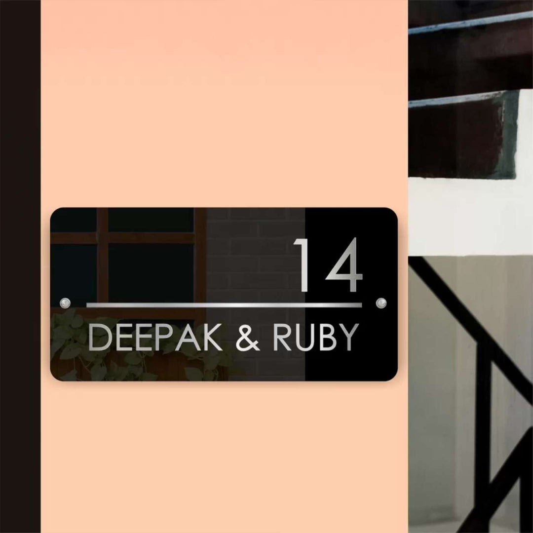 Personalized Sleek Black Acrylic Name Plate