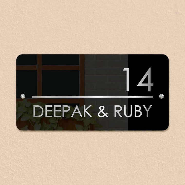 Personalized Sleek Black Acrylic Name Plate