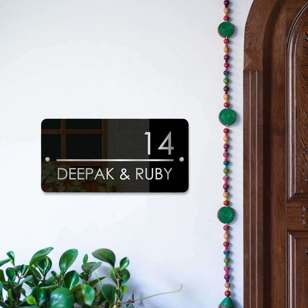Personalized Sleek Black Acrylic Name Plate