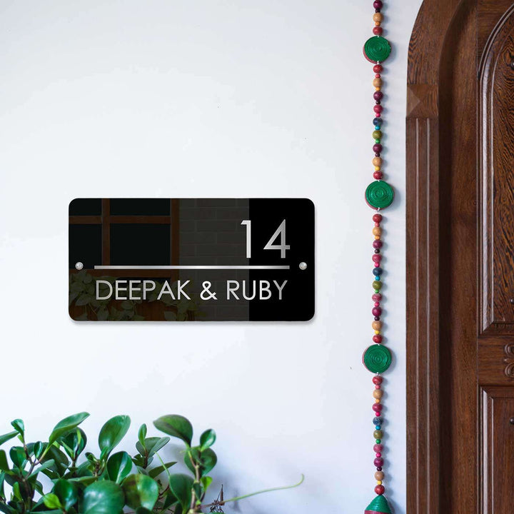Personalized Sleek Black Acrylic Name Plate