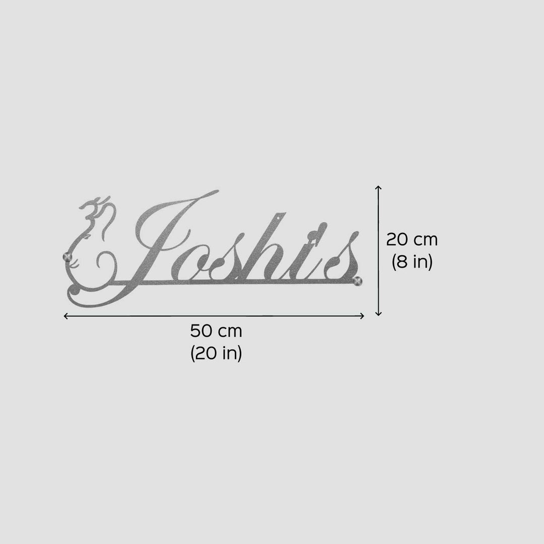 Personalized Waterproof Rose Gold Finish Laser Cut Metal Name Plate - Dimension Chart