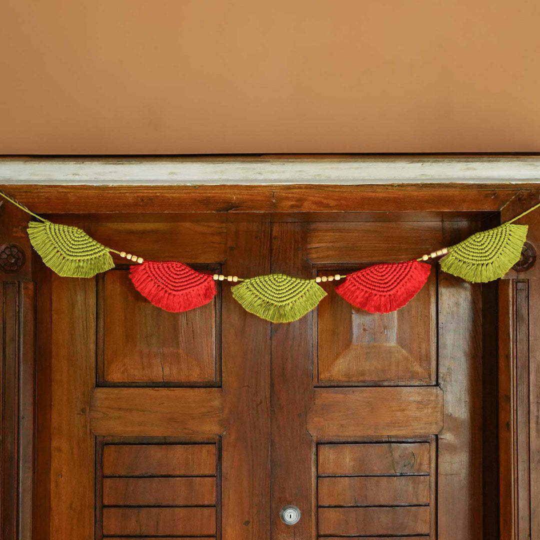 45 In | Handcrafted Shell Pattern Macrame Door Toran
