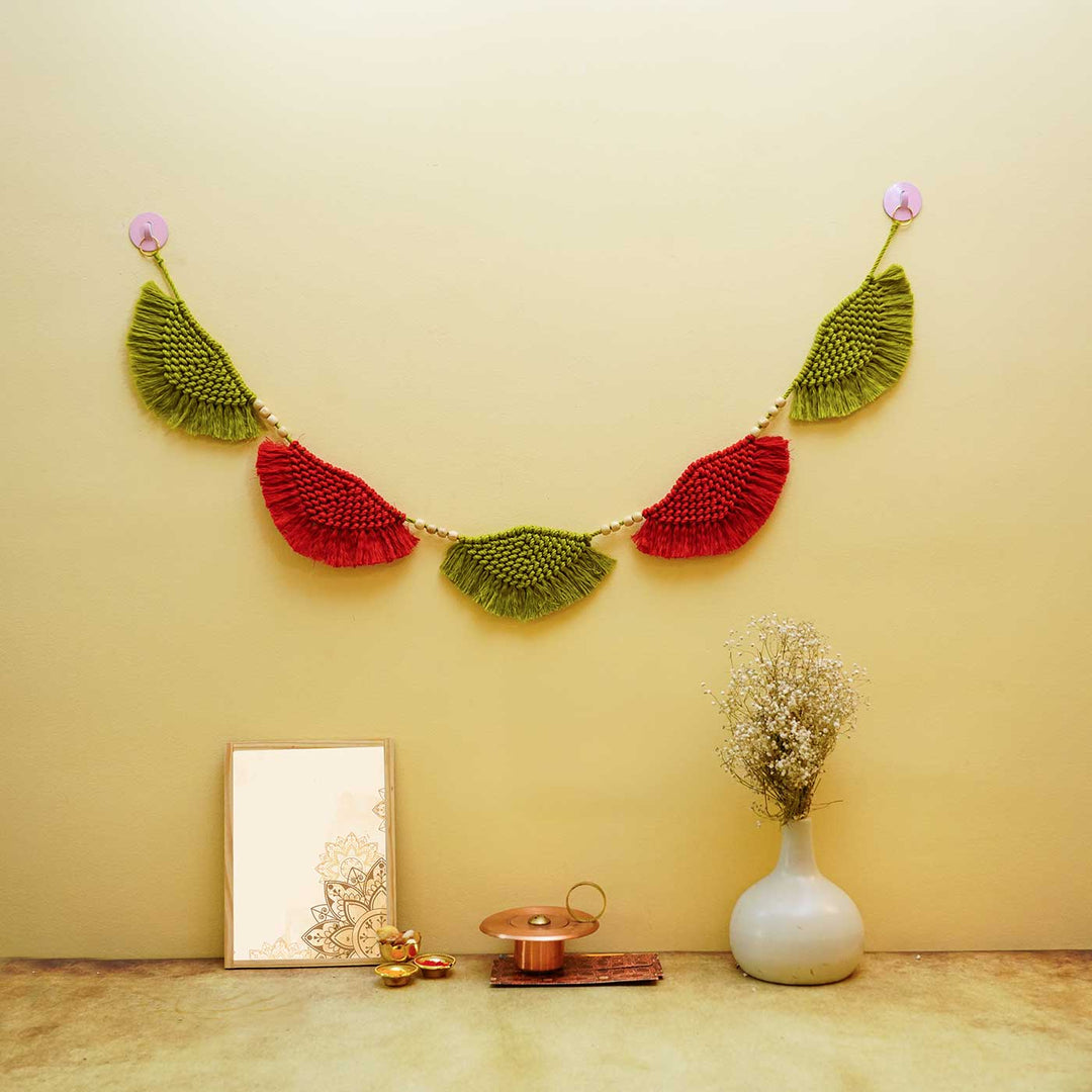 45 In | Handcrafted Shell Pattern Macrame Door Toran