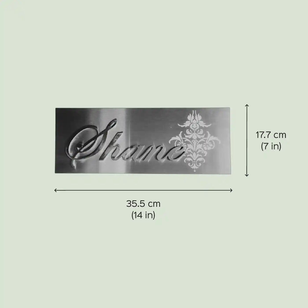 Personalized Laser Cut Minimal Design Metal Name Plate