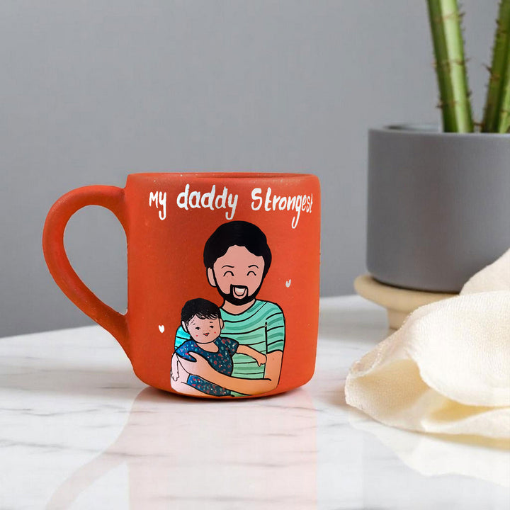 Photo Personalized Hand-Painted Father'S Day Theme Terracotta Mug