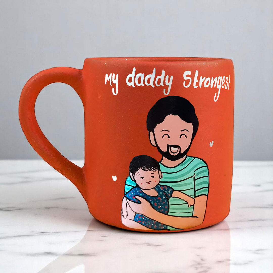 Photo Personalized Hand-Painted Father'S Day Theme Terracotta Mug