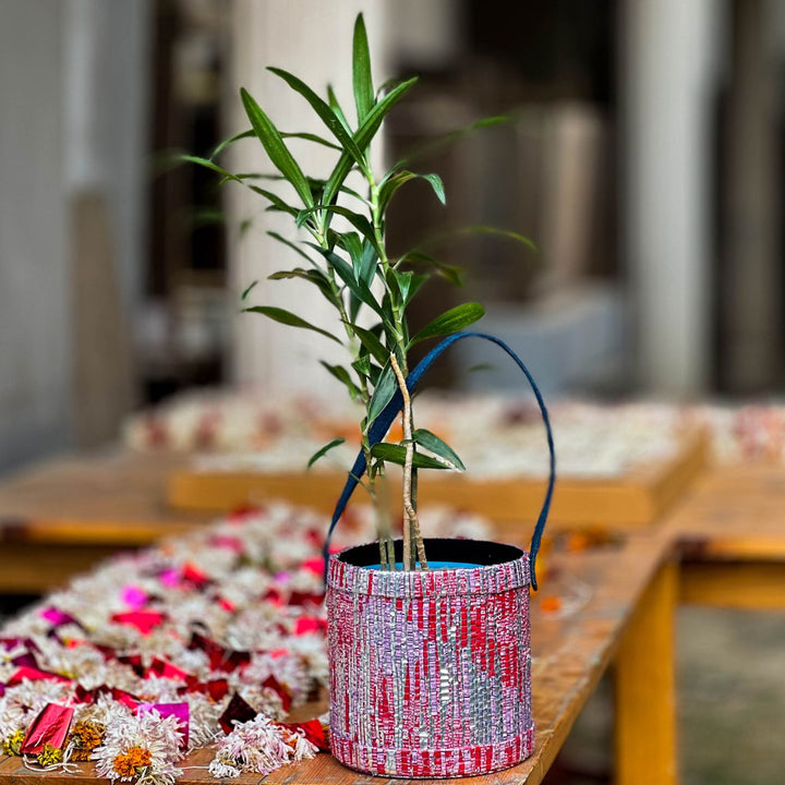 Upcycled Single-Use Plastic Handloom Multipurpose Basket