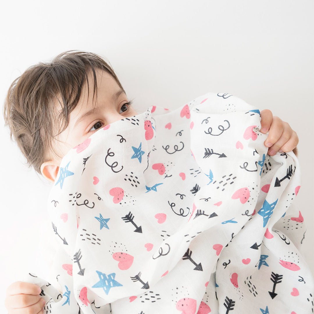 2 Pc | Organic Cotton Doodle Arrows Theme Swaddle Set | 0-4 Years