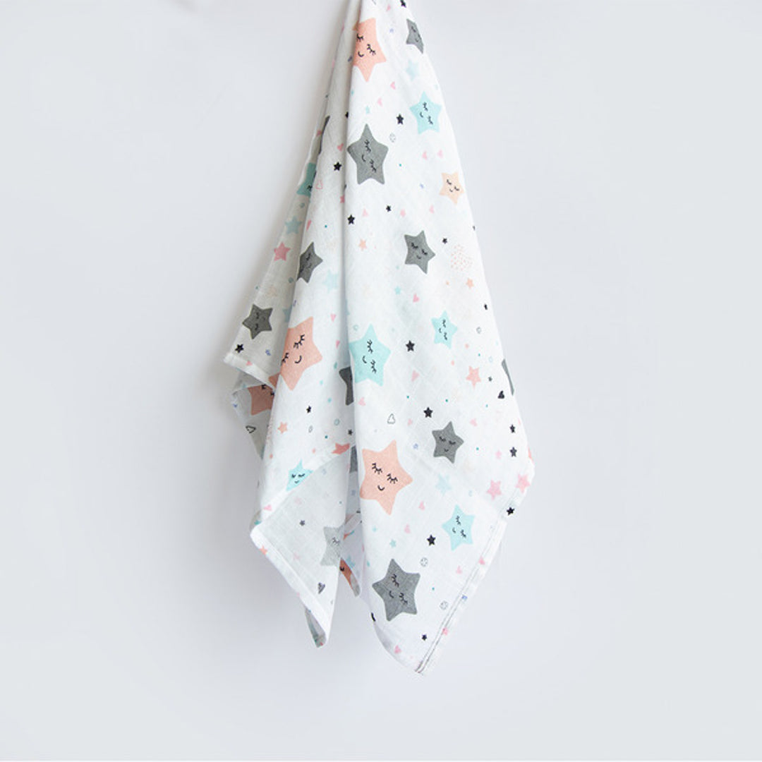 Ultra-Soft Stars Theme Muslin Baby Swaddle | 0-4 Years