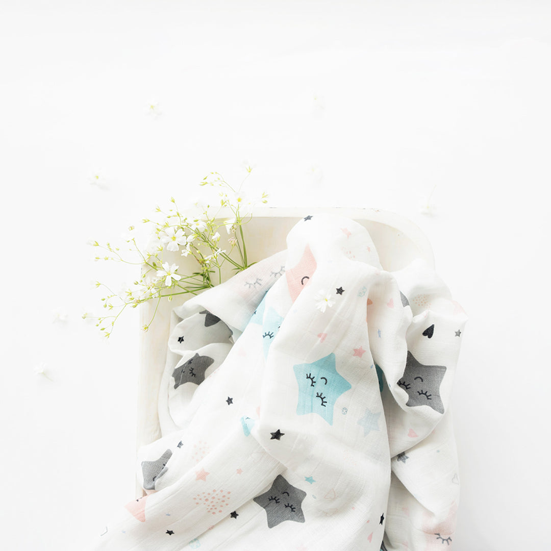 2 Pc | Premium Twinkly Stars & Fairy Dust Swaddle Set | 0-4 Years