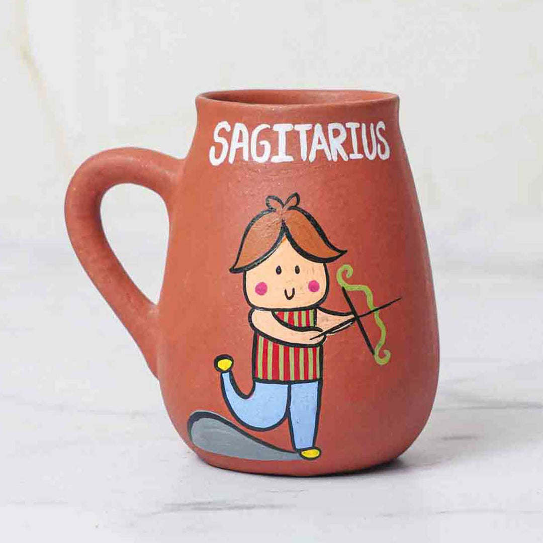 Personalized Hand-painted Sagittarius Zodiac Sign Terracotta Mug