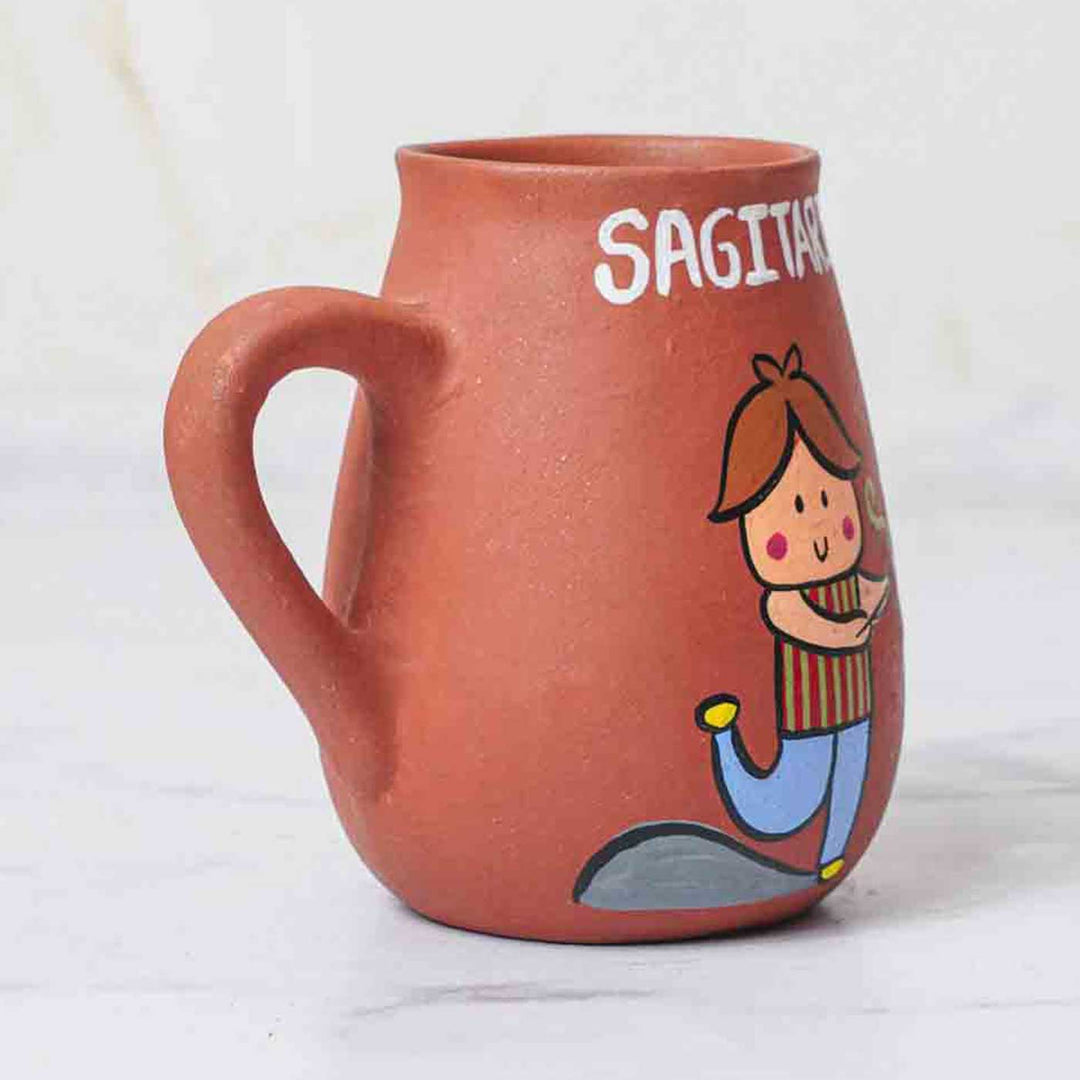 Personalized Hand-painted Sagittarius Zodiac Sign Terracotta Mug