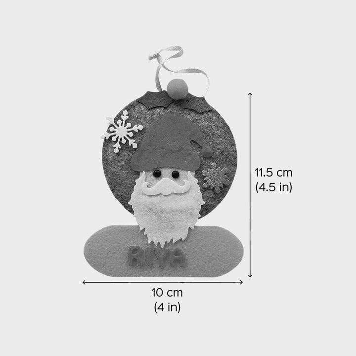 Personalized Santa Felt Ornament For Christmas Tree Decoration