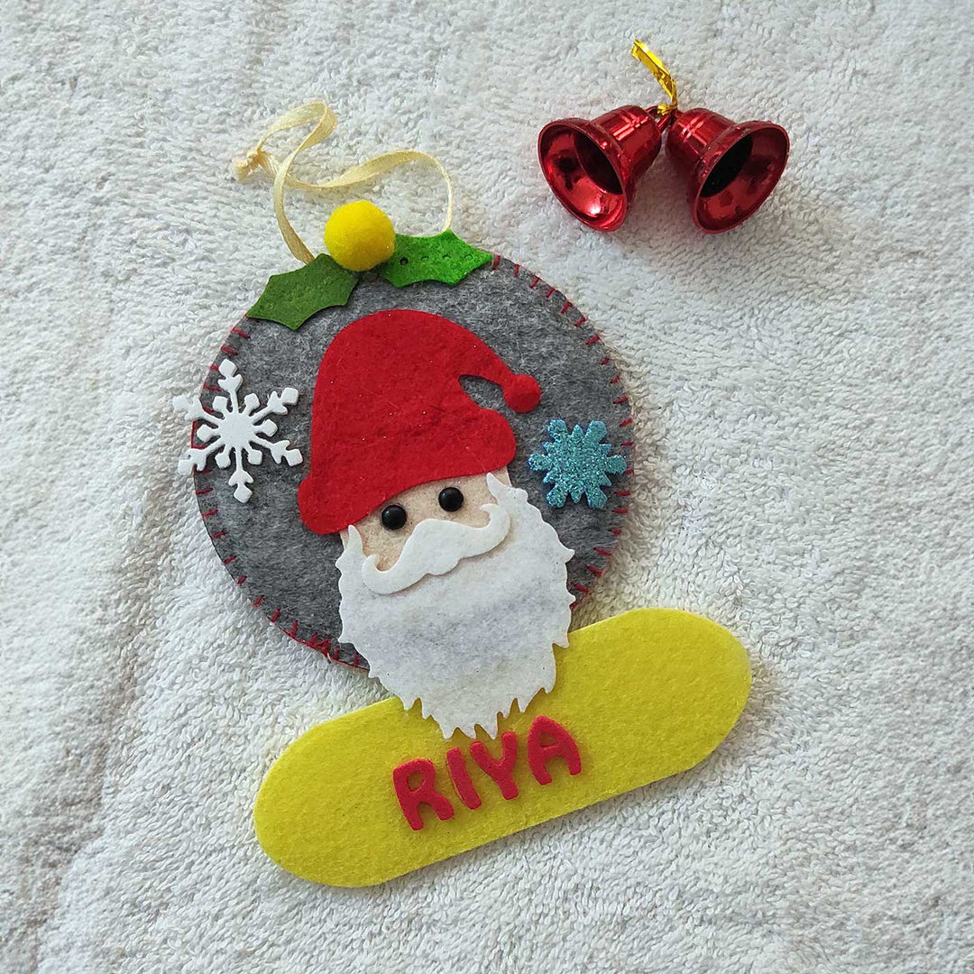 Personalized Santa Felt Ornament For Christmas Tree Decoration
