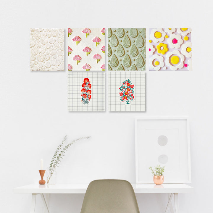 Floral Ceramic Wall Tiles Decor I Set of 2