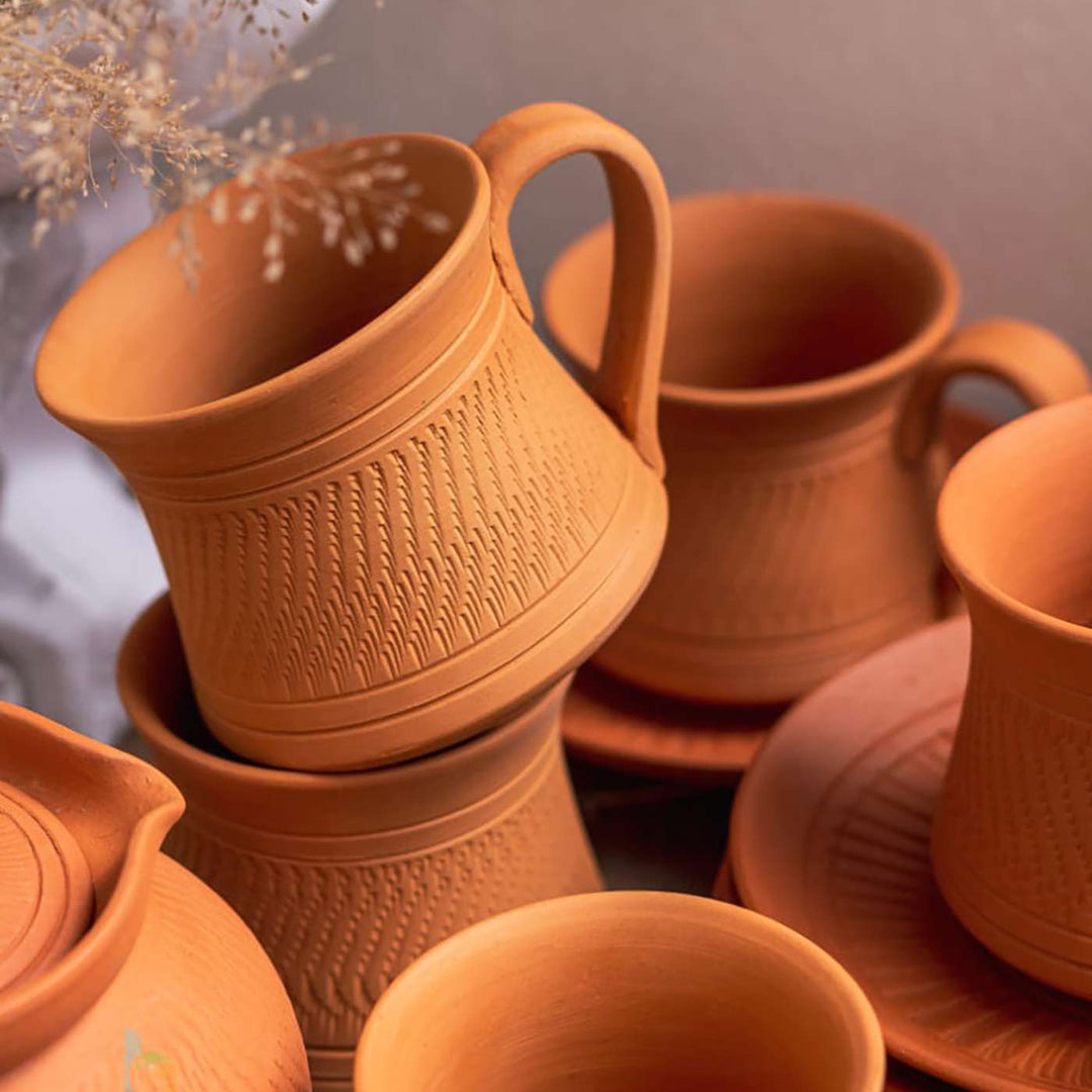 Handmade Royal Terracotta Tea Cups | Set Of 6