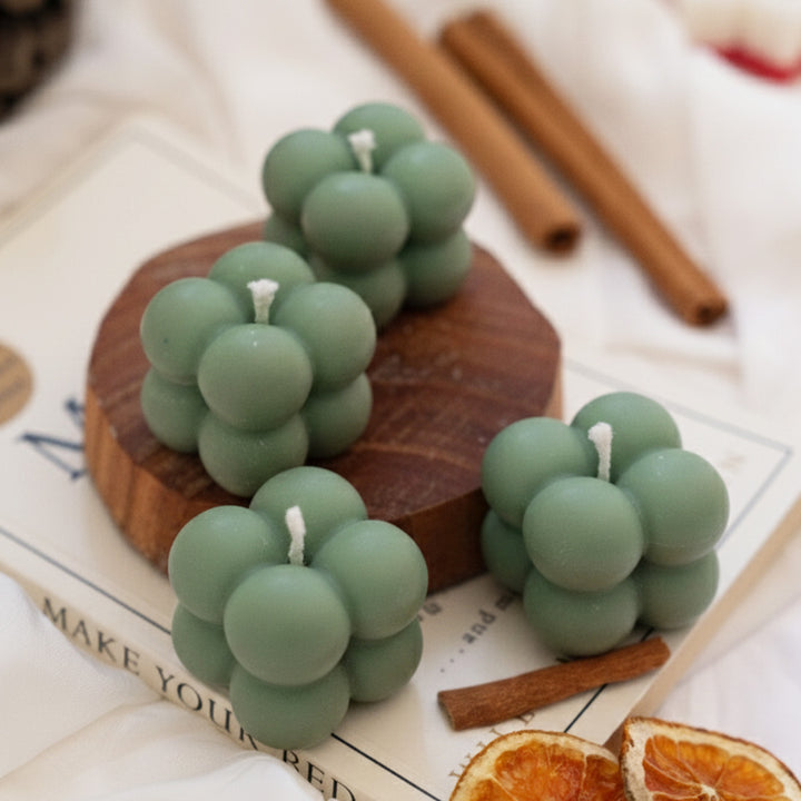 4 Pc | Handmade Small Bubble Soy Wax Candles