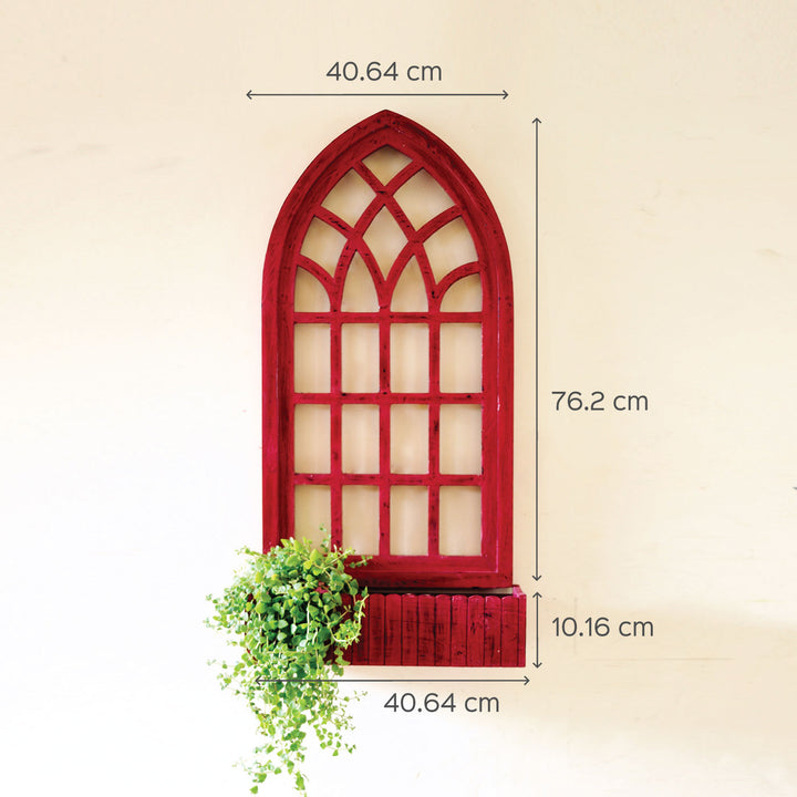 Arched Triangle Wooden Basket Frame - Distress Finish