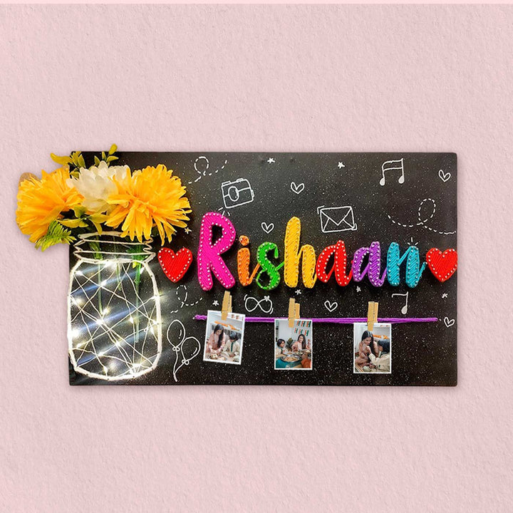Photo Personalized Handmade String Art Mason Jar Theme Wooden Decorative Plaque