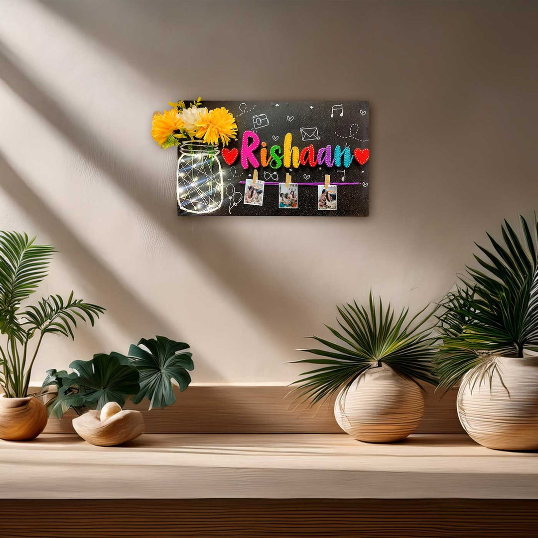 Photo Personalized Handmade String Art Mason Jar Theme Wooden Decorative Plaque