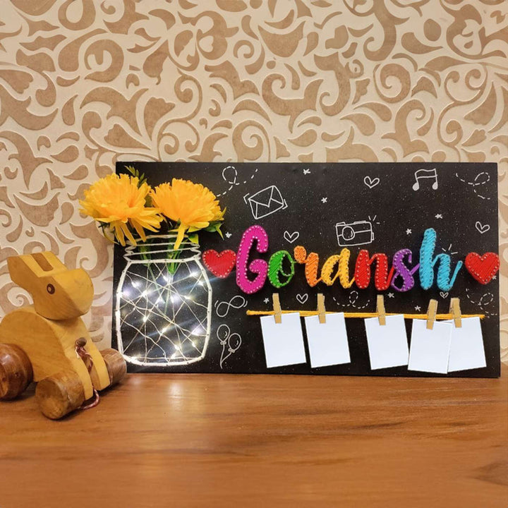 Photo Personalized Handmade String Art Mason Jar Theme Wooden Decorative Plaque
