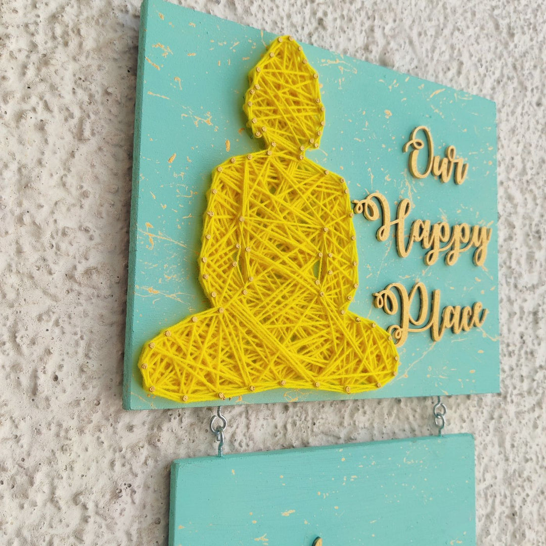 Personalized Spiritual Theme Home String Art Name Plate 4 - Side View Showing Depth
