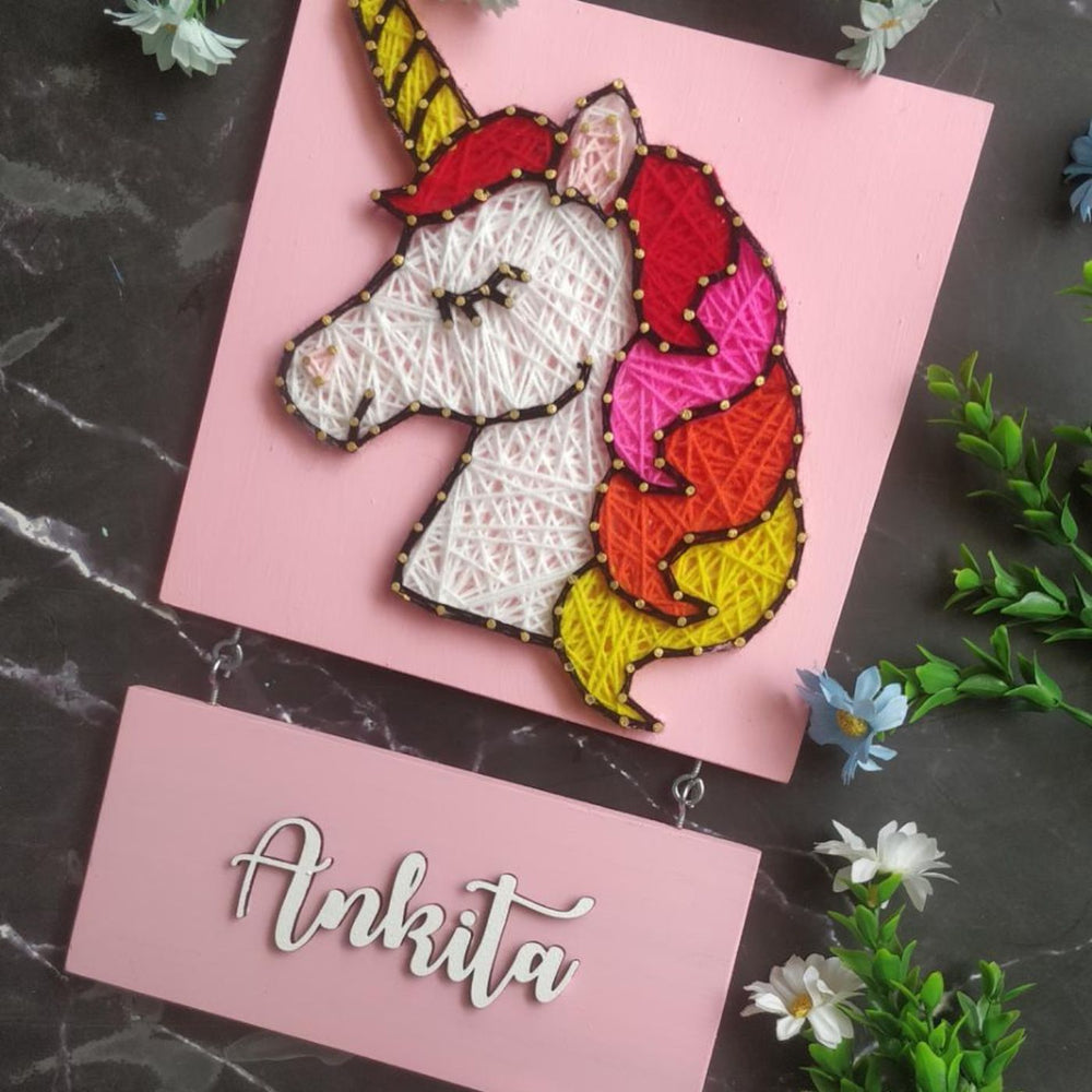 Personalized Kids Themed String Art Name Plate 6 - Wall Hanging Name Personalization Example