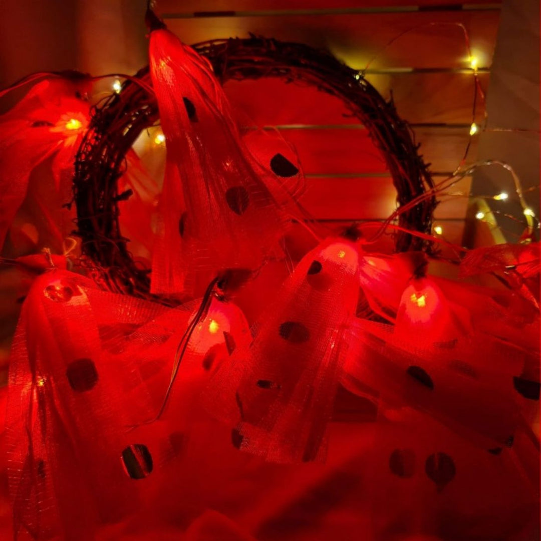 5m, 20 Bulbs | Handcrafted LED Fairy Lights with Fabric Shades