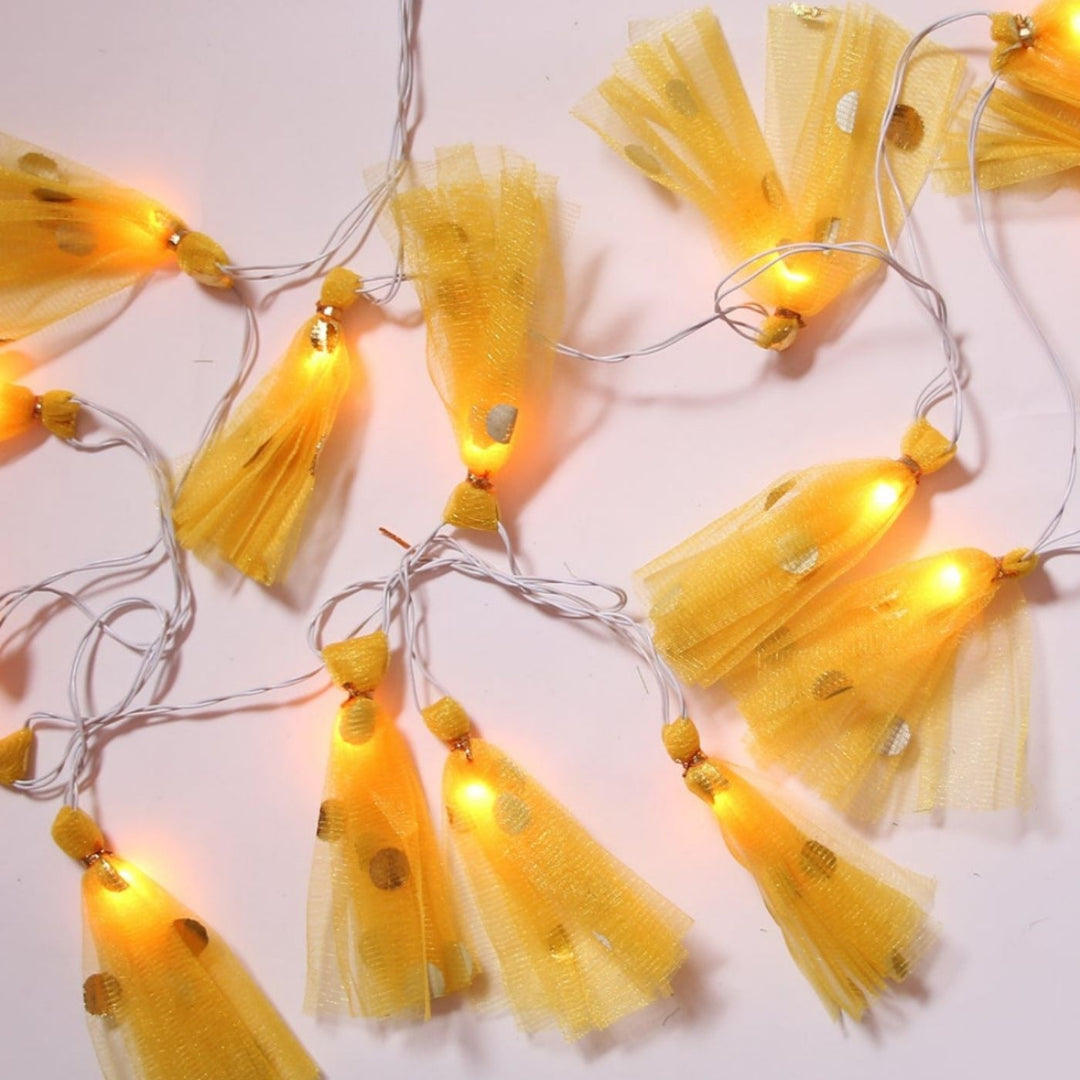 5m, 20 Bulbs | Handcrafted LED Fairy Lights with Fabric Shades
