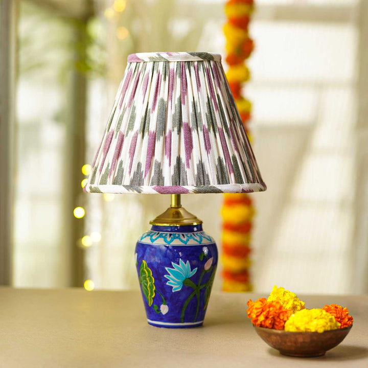 Pink Ikat Pleated Empire Lampshade