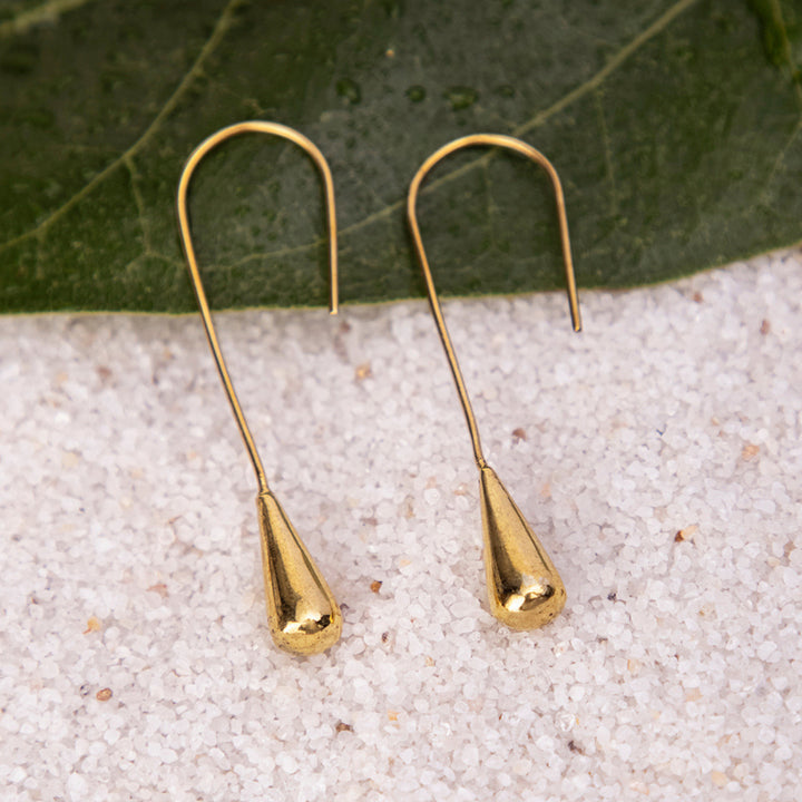 Handcrafted Western Work Wear Gold Plated Brass Earrings