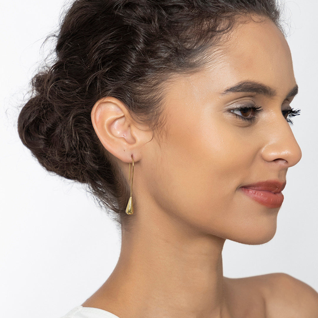 Handcrafted Western Work Wear Gold Plated Brass Earrings