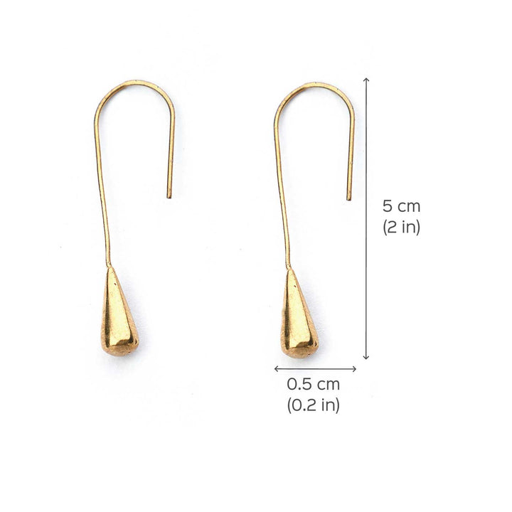 Handcrafted Western Work Wear Gold Plated Brass Earrings