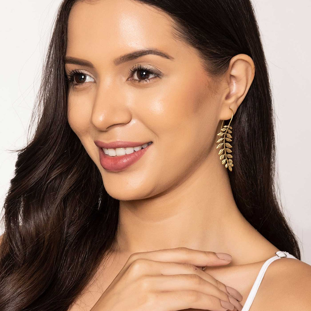 Handcrafted Western Party Wear Gold Plated Brass Earrings