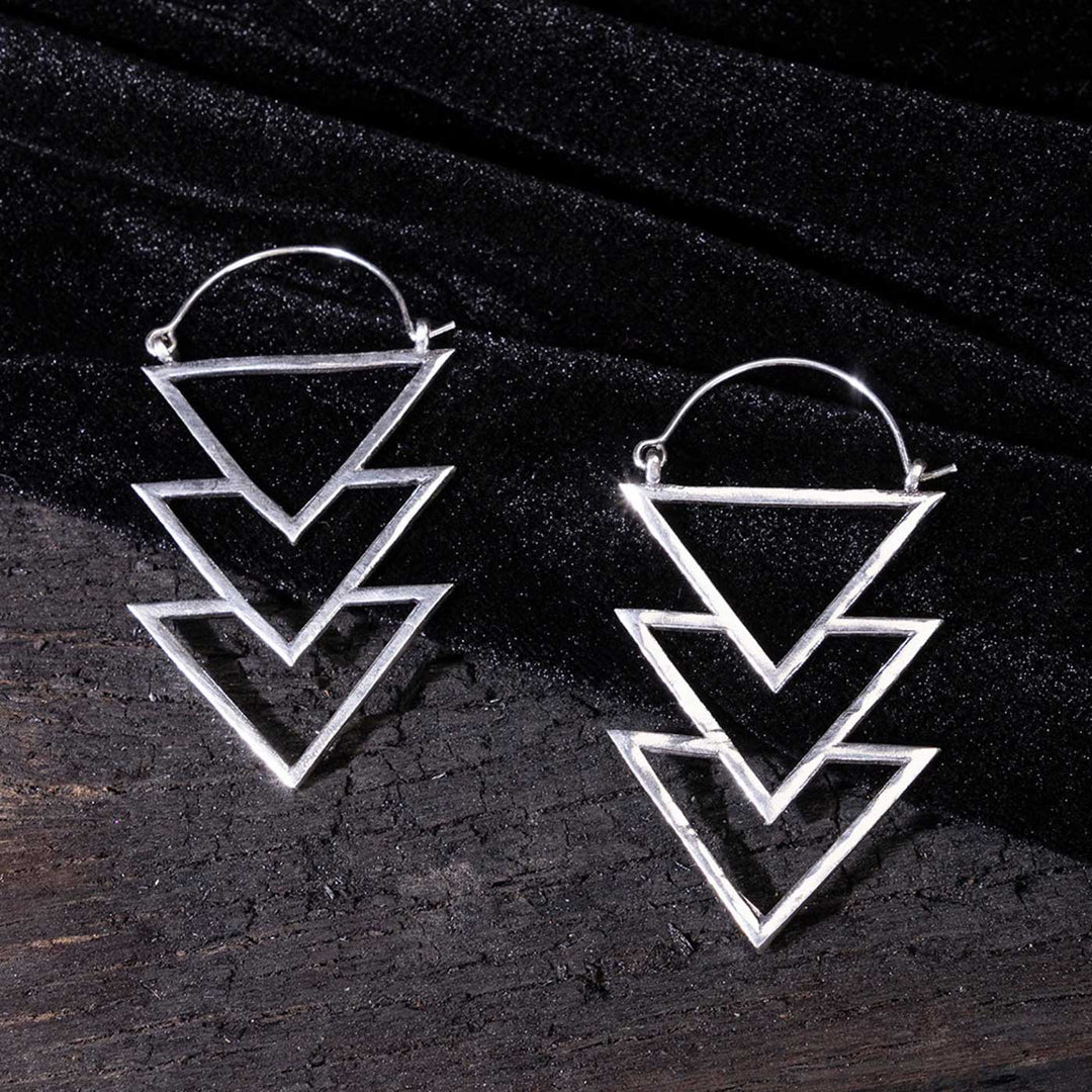 Handcrafted Statement Party Wear Silver Plated Brass Earrings