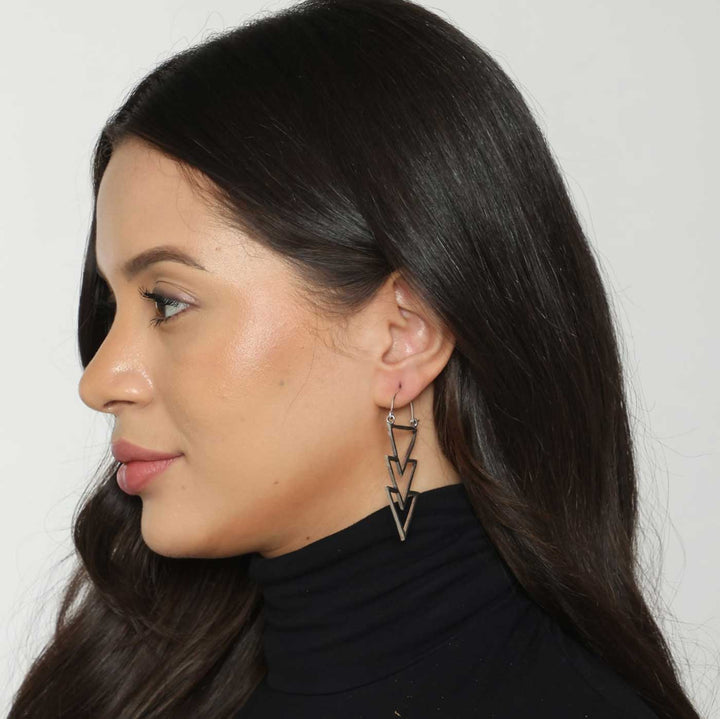 Handcrafted Statement Party Wear Silver Plated Brass Earrings