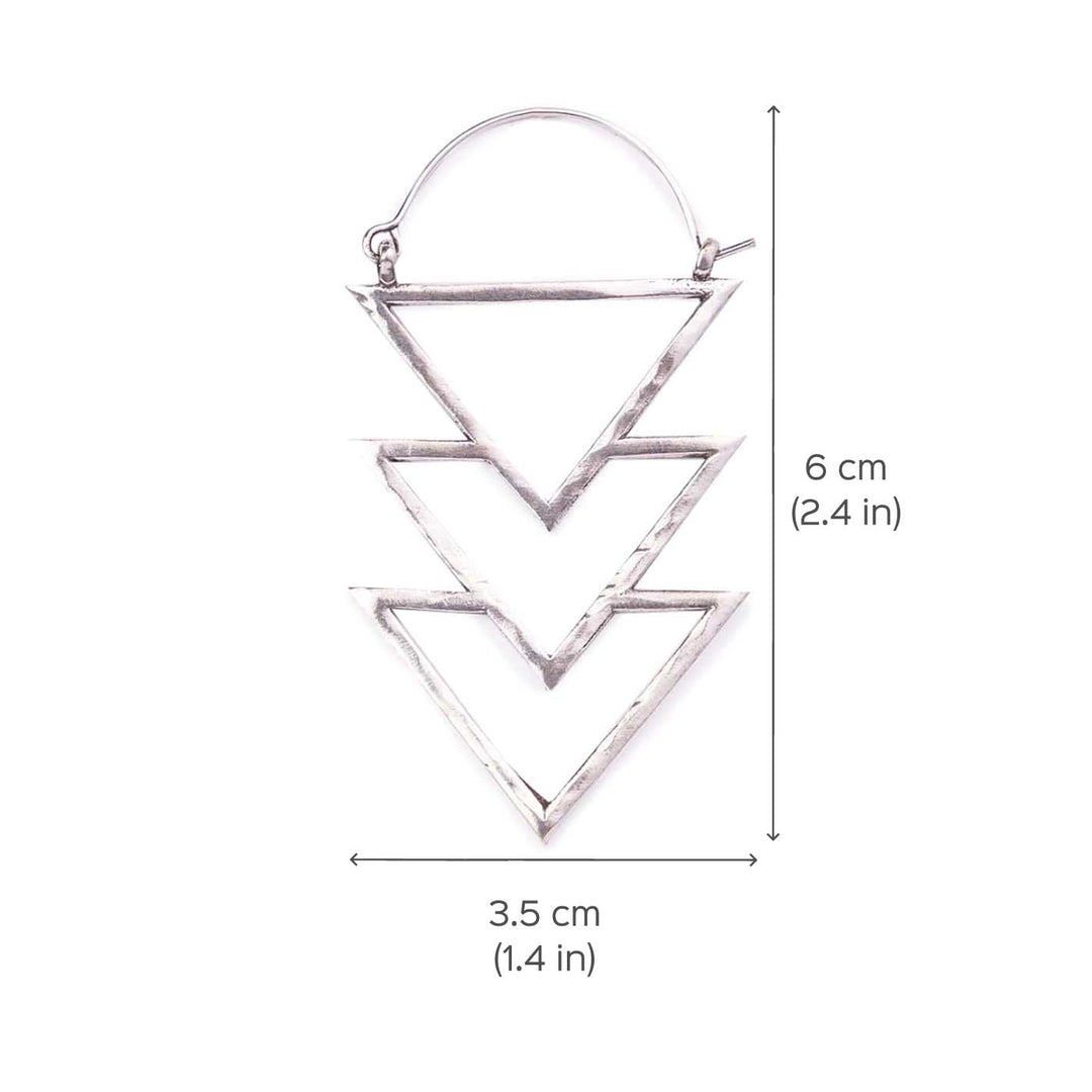 Handcrafted Statement Party Wear Silver Plated Brass Earrings