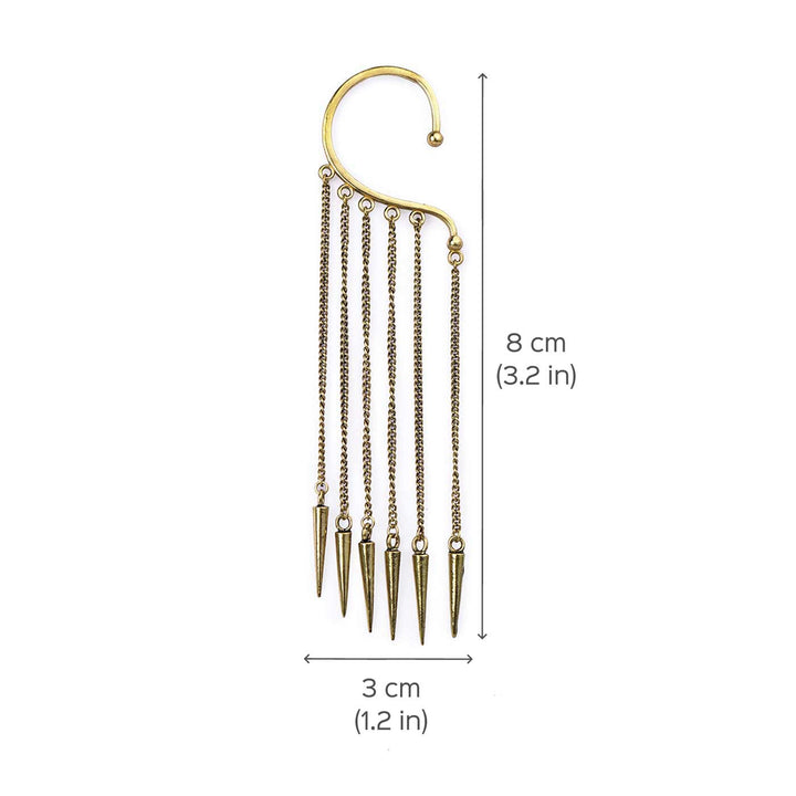 Handcrafted Silver/ Gold Toned Contemporary Ear Cuff Earrings