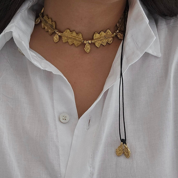 Handmade Sun Kissed Brass Choker Necklace