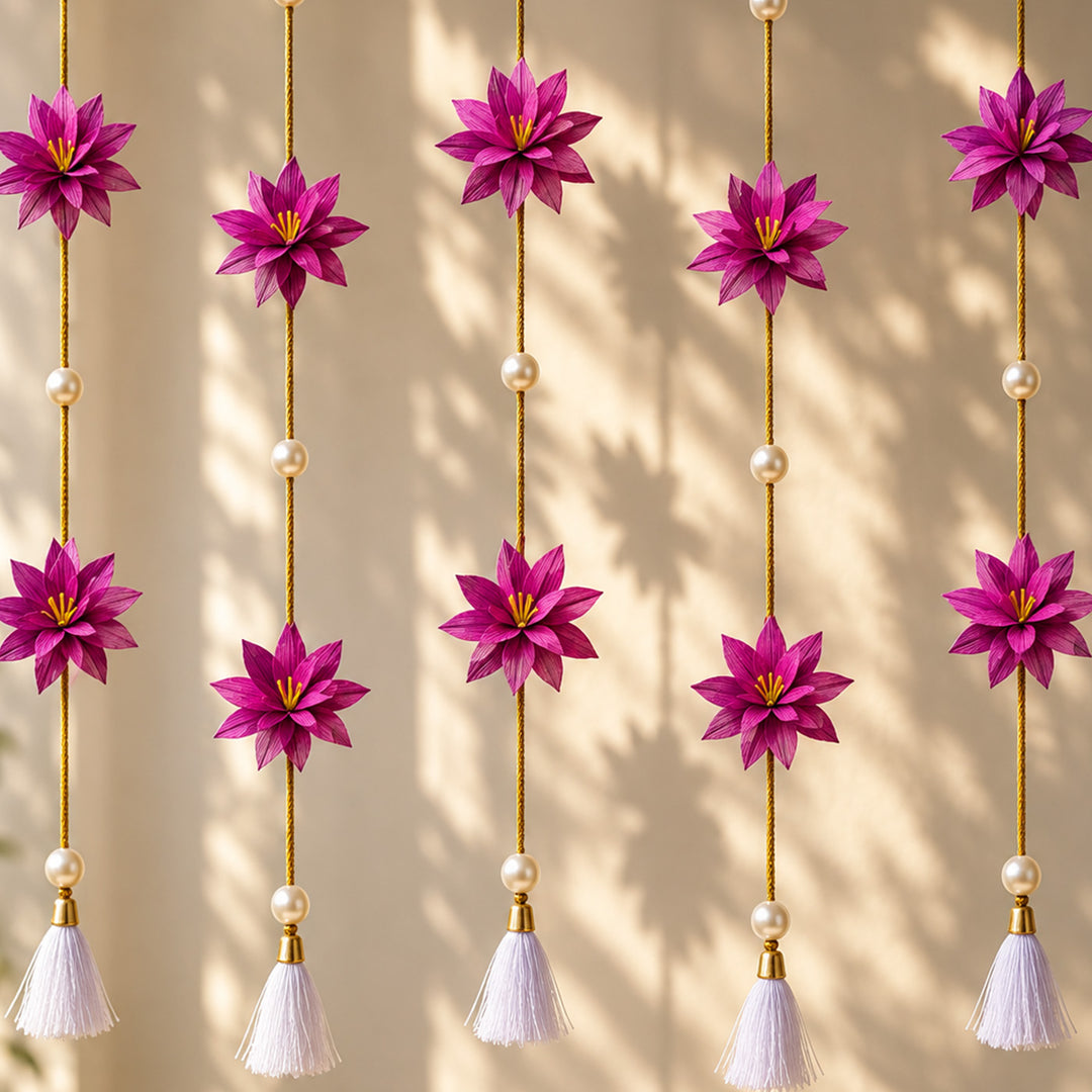 2 pc | Handmade Water Lily Ambal Upcycled Areca Nut Wall Hanging