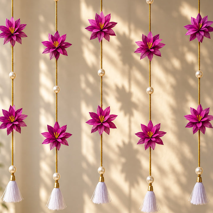 2 pc | Handmade Water Lily Ambal Upcycled Areca Nut Wall Hanging