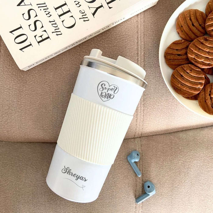 Personalized Handmade Engraved Super Dad Double Walled Stainless Steel Tumbler