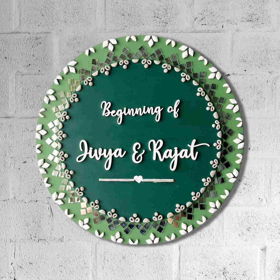 Handcrafted Lippan Art Nameplate - Wall Mounted Front View