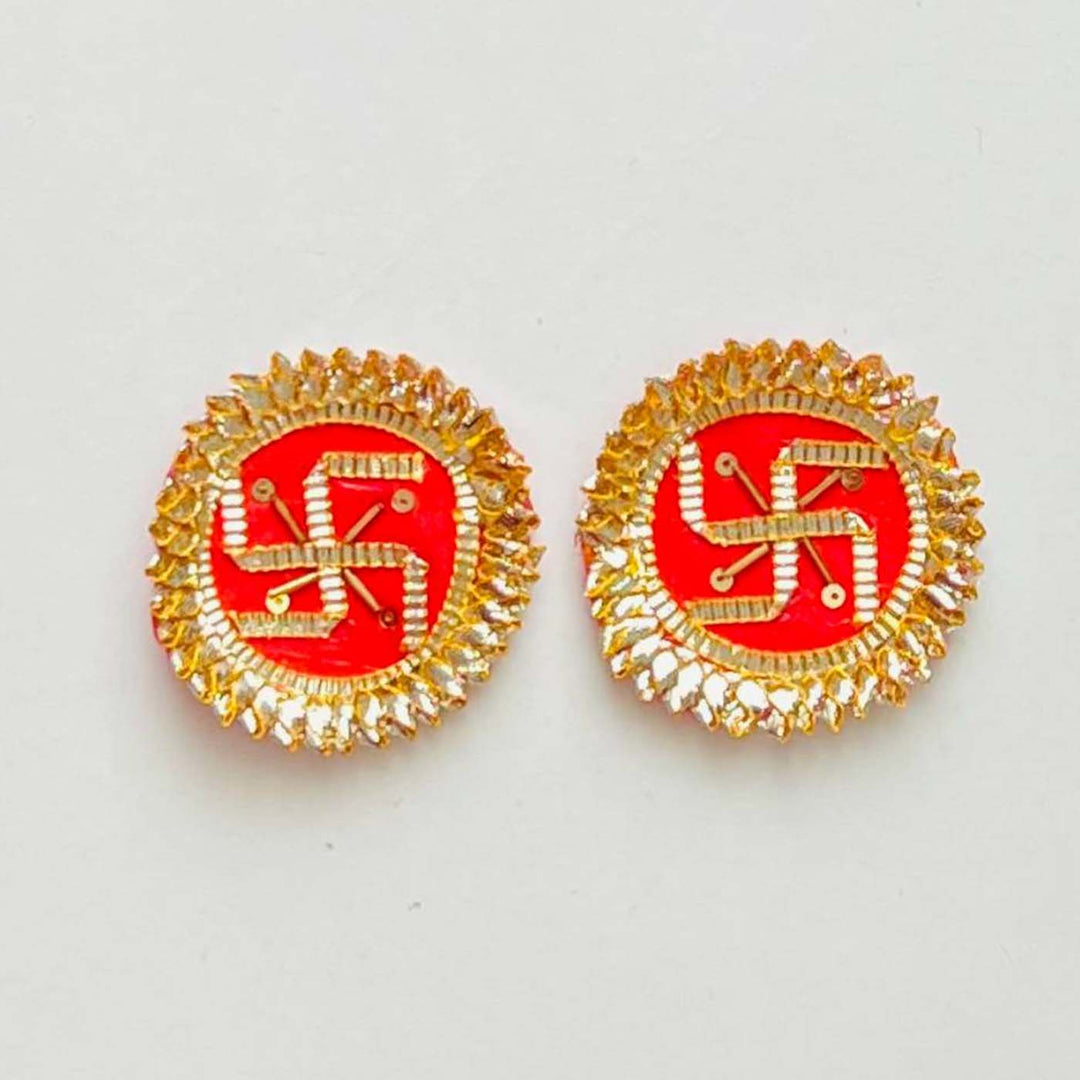 Handmade Gota Patti Swastik Festive Decor