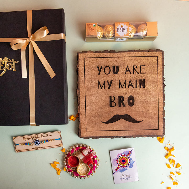 You Are My Main Bro Wooden Plaque 1 - Flat Lay Showing Full Contents