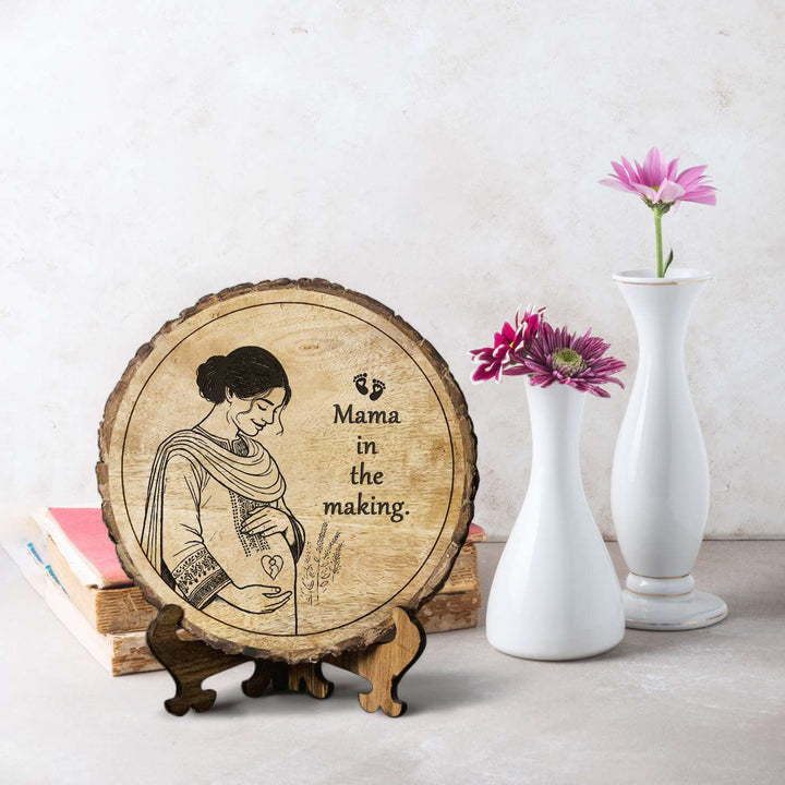 Personalized Hand Carved Engraved Mom To Be Theme Wooden Decorative Plaque